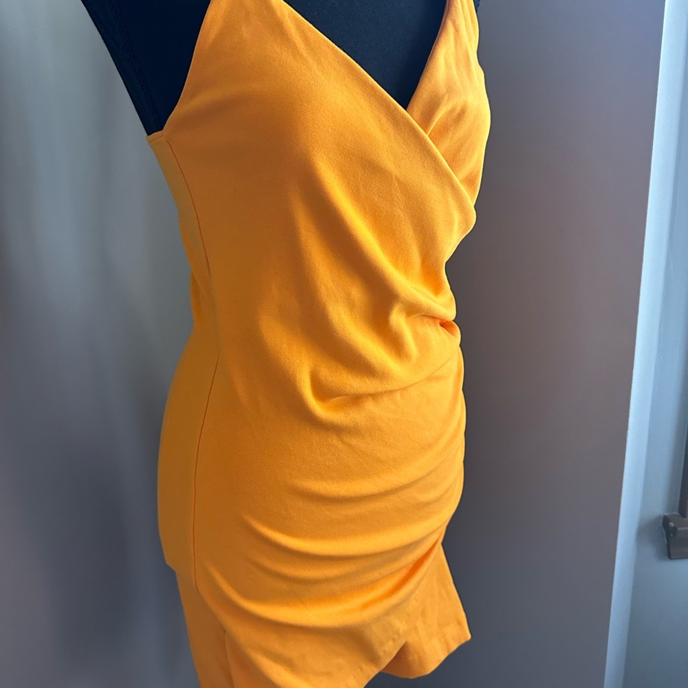 NWOT Zara Orange Asymmetrical Dress - Picture 5 of 7